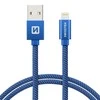 Swissten Textile Fast Charge 3A Lightning Data ir įkrovimo kabelis 2m