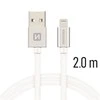 Swissten Textile Fast Charge 3A Lightning Data ir įkrovimo kabelis 2m