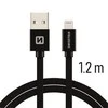 Kabelis / paskendimas USB / Lightning 1,2 M Swissten - juoda
