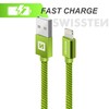 Swissten Textile Fast Charge 3A Lightning Data ir įkrovimo kabelis 2m