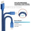 Swissten Textile Fast Charge 3A Lightning Data ir įkrovimo kabelis 1,2m