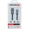 Swissten Textile Fast Charge 3A Lightning Data ir įkrovimo kabelis 2m