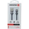 Swissten Textile Fast Charge 3A Lightning Data ir įkrovimo kabelis 1,2m