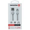 Swissten Textile Fast Charge 3A Lightning Data ir įkrovimo kabelis 1,2m