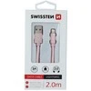 Swissten Textile Fast Charge 3A Lightning Data ir įkrovimo kabelis 2m