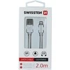 Swissten Textile Fast Charge 3A Lightning Data ir įkrovimo kabelis 2m