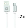 „Swissten Textile“ greito įkrovimo universalus „Micro USB“ duomenų ir įkrovimo laidas, 0,2 m