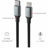 SWISSTEN TEXTILE II datový kabelis USB-C - Lightning 1.5m juoda