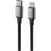 SWISSTEN TEXTILE II datový kabelis USB-C - Lightning 1.5m juoda