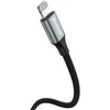 SWISSTEN TEXTILE II datový kabelis USB-C - Lightning 1.5m juoda