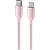 SWISSTEN TEXTILE II duomenų kabelis USB-C – žaibiškas 1,5 m rožinis