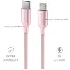 SWISSTEN TEXTILE II duomenų kabelis USB-C – žaibiškas 1,5 m rožinis