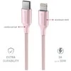 SWISSTEN TEXTILE II duomenų kabelis USB-C – žaibiškas 1,5 m rožinis