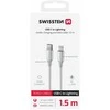 SWISSTEN TEXTILE II duomenų kabelis USB-C – žaibiškas 1,5 m baltas