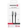 SWISSTEN TEXTILE II datový kabelis USB-C - Lightning 1.5m juoda