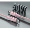 SWISSTEN TEXTILE II duomenų kabelis USB-C - USB-C 1,5 m rožinis