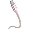 SWISSTEN TEXTILE II duomenų kabelis USB-C - USB-C 1,5 m rožinis
