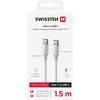 SWISSTEN TEXTILE II duomenų kabelis USB-C - USB-C 1,5 m baltas