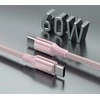 SWISSTEN TEXTILE II duomenų kabelis USB-C - USB-C 1,5 m rožinis
