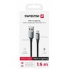 SWISSTEN TEXTILE II datový kabelis USB - Lightning 1.5m juoda
