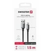 SWISSTEN TEXTILE II datový kabelis USB - Lightning 1.5m juoda