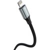 SWISSTEN TEXTILE II datový kabelis USB - Lightning 1.5m juoda