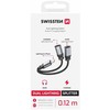 Swissten Textile Lightning Audio Charging Adapteris 2x Lightning 0.12m