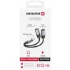 Swissten Textile Lightning Audio Charging Adapteris 2x Lightning 0.12m