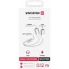 SWISSTEN TEXTILE Įkrovimo garso adapteris Lightning (M) - 2x Lightning (F) 0,12 m baltas