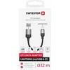 SWISSTEN TEXTILE OTG adaptér Lightning (M) na USB-A (F) 0.13m juoda