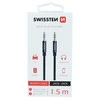 Garso kabelis 3,5 mm 1,5 m Swissten tekstilė - juoda