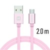 Swissten tekstylny USB - mikro USB 2.0m rožinė-auksinė
