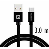 Swissten Textile Quick Charge Universalus Micro USB duomenų ir įkrovimo kabelis 3m