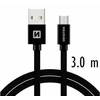 Swissten Textile Quick Charge Universalus Micro USB duomenų ir įkrovimo kabelis 3m