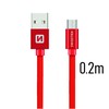 „Swissten Textile“ greito įkrovimo universalus „Micro USB“ duomenų ir įkrovimo laidas, 0,2 m
