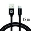 Kabelis / paskendimas USB / Micro USB 1,2 M Swissten - juoda