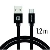 Kabelis / paskendimas USB / Micro USB 1,2 M Swissten - juoda