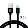 Swissten Textile Quick Charge Universalus Micro USB duomenų ir įkrovimo kabelis 2m
