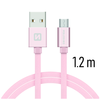 Swissten tekstylny USB - mikro USB 1.2m rožinė-auksinė