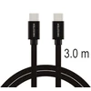 „Swissten Textile“ universalus greito įkrovimo 3.1 USB-C / USB-C duomenų ir įkrovimo laidas, 3 m, juodas