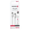 Swissten Swissten Textile Universal Quick Charge 3.1 USB-C / USB-C Data and Charging Cable 3m sidabrinis