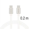 Swissten Textile Universal Quick Charge 3.1 USB-C / USB-C Data and Charging Cable 0.2m sidabrinis