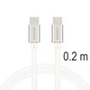 Kabelis USB Swissten Swissten Textile Universal Quick Charge 3.1 USB-C / USB-C Data and Charging Cable 0.2m sidabrinis