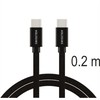 Swissten Textile Universal Quick Charge 3.1 USB-C / USB-C Data and Charging Cable 0.2m juodas
