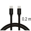 Kabelis USB Swissten Swissten Textile Universal Quick Charge 3.1 USB-C / USB-C Data and Charging Cable 0.2m juodas