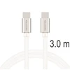 Swissten Swissten Textile Universal Quick Charge 3.1 USB-C / USB-C Data and Charging Cable 3m sidabrinis