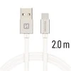 Swissten Textile Universal Quick Charge 3.1 USB-C duomenų ir įkrovimo laidas 2m