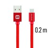 Swissten Textile Universal Quick Charge 3.1 USB-C duomenų ir įkrovimo laidas 20 cm