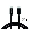 Swissten Textile Universal Quick Charge 3.1 USB-C į USB-C duomenų ir įkrovimo laidas 2m