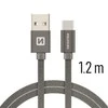 Swissten Textile Universal Quick Charge 3.1 USB-C duomenų ir įkrovimo laidas 1,2 m